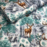 Christmas cotton fabric, by the meter, width 160 cm, pattern Nature Green on White