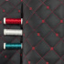Quilted eco-leather MIX 3x3 cm color Black-Red 1.1 m x 0.75 m