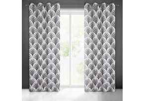 Patterned decorative curtain Karin color white 140 x 250 cm