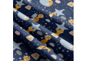 Cotton fabrics, by the meter. Foxes on the Blue