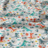 Children's cotton fabric by the meter Happy Crocodiles Red on White