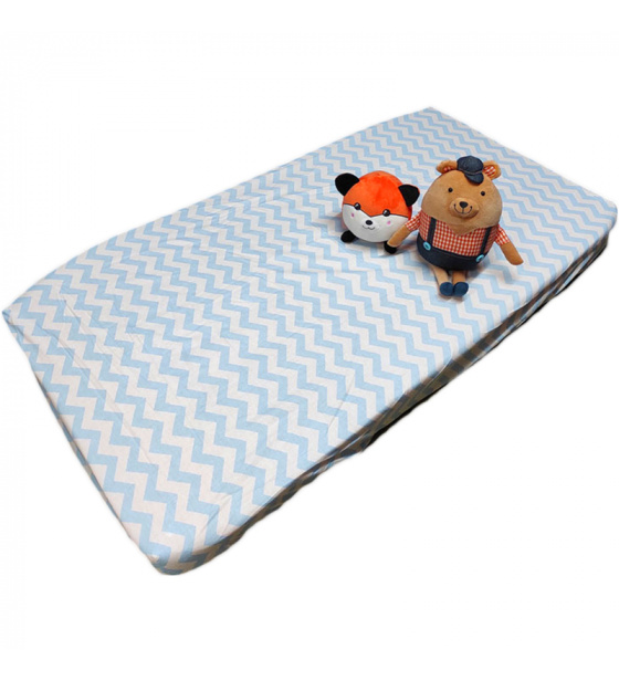 Cotton fitted crib sheet with elastic 120x60 cm