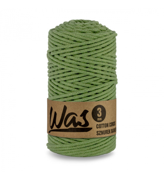 Bavlněná šňůra 3mm, 100m, PISTÁCIE