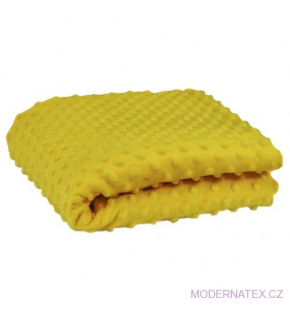 Minky dot fabric, 380 g/m², width 160 cm, by the meter, mustard