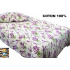 Crepe bedding with zipper, color Purple, 140x200 cm