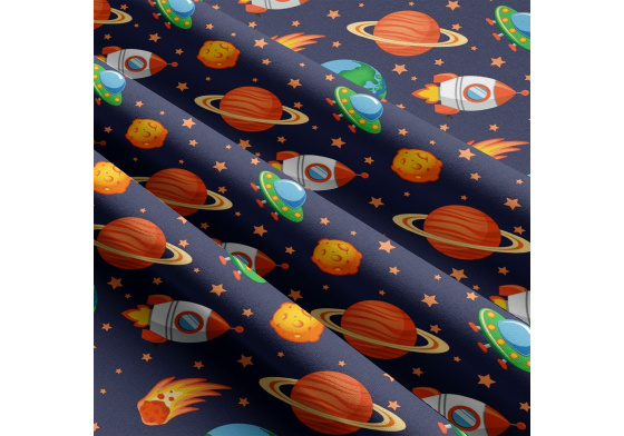 Cotton Fabric Space on Garnet