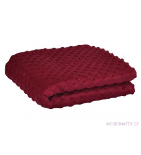 Minky dot fabric, 380 g/m², width 160 cm, by the meter, burgundy