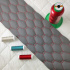 Eco-leather GEO color Gray - Red quilted with threads 1.45 m x 0.77 m