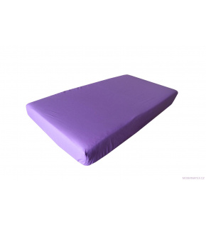 Cotton fitted crib sheet with elastic 120x60 cm PURPLE