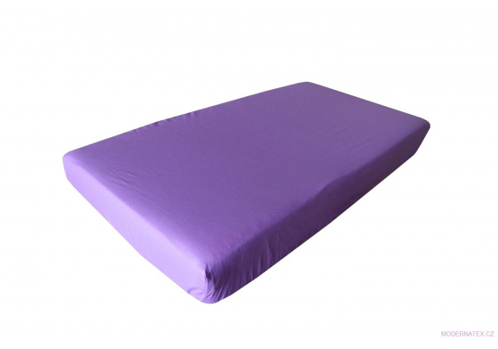 Cotton fitted crib sheet with elastic 120x60 cm PURPLE
