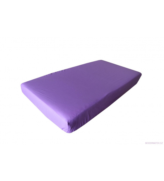 Cotton fitted crib sheet with elastic 120x60 cm PURPLE