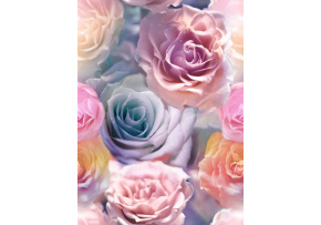 Velvet upholstery fabrics with print, Multicolored Roses