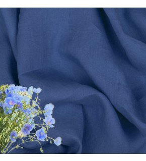 Natural linen fabric Julia, Blue(6354), 154 gr/m2