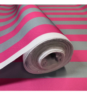Outdoor fabric Pergola (Oxford), 200 g/m², width 160 cm, gray-pink stripes 5 cm