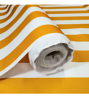 Outdoor fabric Pergola (Oxford), 200 g/m², width 160 cm, white-yellow stripes 5 cm