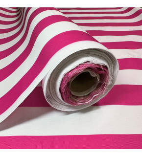 Outdoor fabric Pergola (Oxford), 200 g/m², width 160 cm, white-pink stripes 5 cm