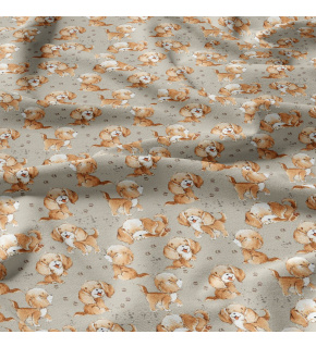 Cotton fabric, by the meter. Dog on the Gray