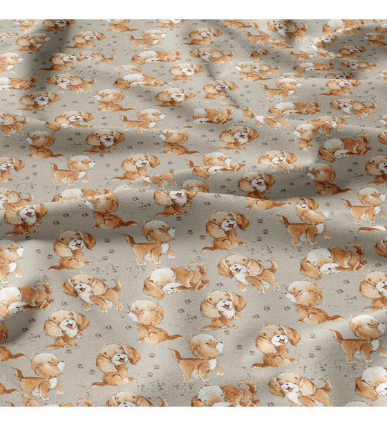Cotton fabric, by the meter. Dog on the Gray