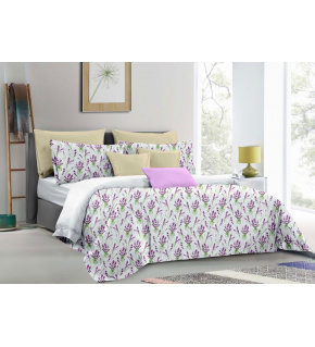 Flannel bedding with zipper, color Purple, 140x200 cm