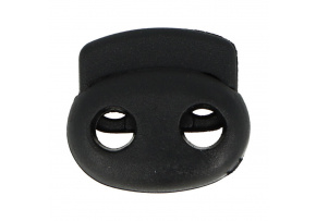 Cord locks with two 4 mm holes, color black