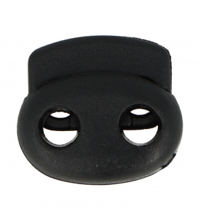 Cord locks with two 4 mm holes, color black