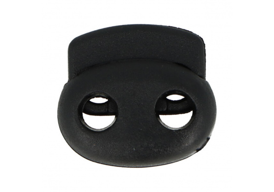 Cord locks with two 4 mm holes, color black