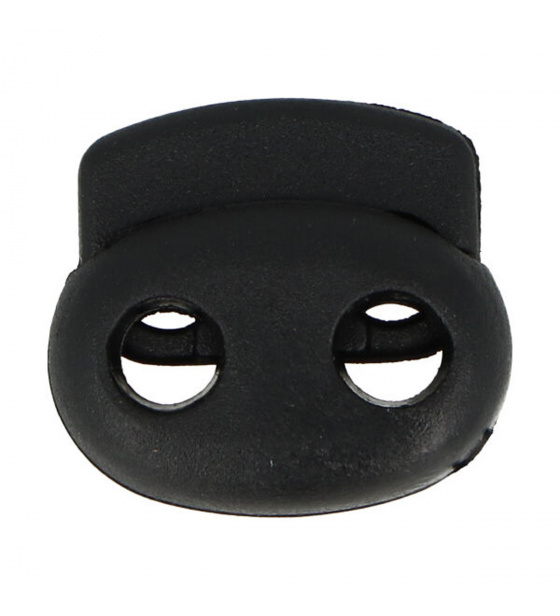 Cord locks with two 4 mm holes, color black