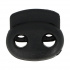 Cord locks with two 4 mm holes, color black