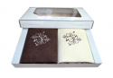 Set of Terry Towels 2 pcs 70x140 cm, color Brown and Ecru
