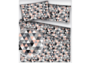 Cotton Fabric Triangles 2 cm, Black-Pink