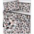 Cotton fabric 100% cotton, 125 g/m², width 160 cm, black and pink triangles 2 cm