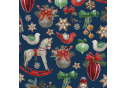 Christmas cotton fabric, by the meter, width 160 cm, Horses on Red