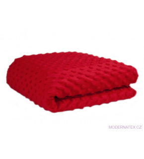 Minky dot fabric, 380 g/m², width 160 cm, by the meter, red