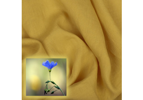 Natural linen fabric Oskar, Mustard, 230 gr/m2