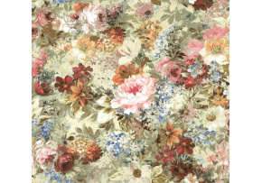 Velvet upholstery fabrics, by the meter. Flower Garden on Beige