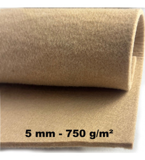 Technical felt 5 mm color Beige, width 100 cm