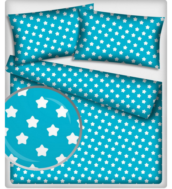 Dětská dekorační bavlněná látka vzor perníky bílé na mentolovém podkladu