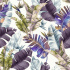 Velvet upholstery fabrics with print, Colorful leaves on White