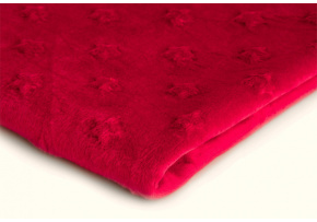 Minky Microfleece Fabric Stars, Color Red 29