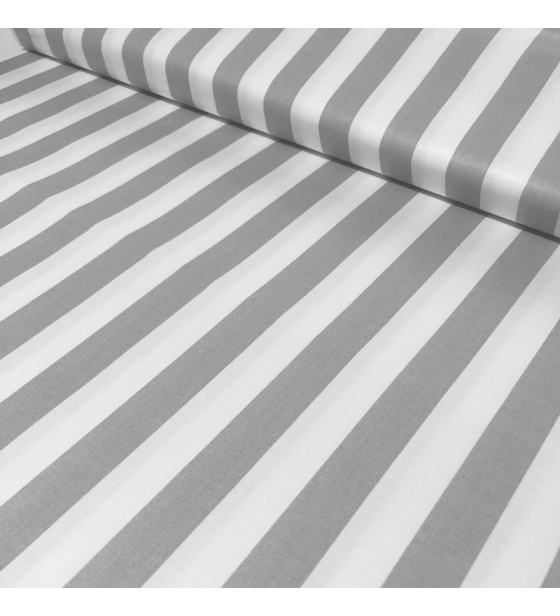 Dekorační dětské bavlněné látky metráž Proužek barva šedá