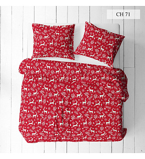 Christmas cotton fabric, by the meter, width 160 cm, Christmas motif on Red Christmas cotton fabric, by the meter, width 160 cm, Christmas motif on Red