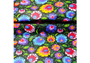 Cotton fabric Kolorit on Black