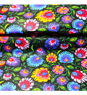 Cotton fabric 100% cotton, 125 g/m², width 160 cm, colorway on black
