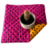 Seat cushion 40x40x2cm Dot Black on Amaranth and Yellow