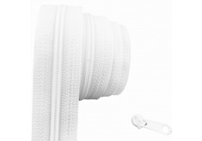 White spiral zipper 3 mm by the meter White spiral zipper 3 mm by the meter