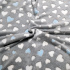 Minky Beránek, 220 g/m², width 160 cm, fabric by the meter, blue and white hearts on grey