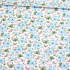 Cotton Fabric Small Flowers Blue Roses on White