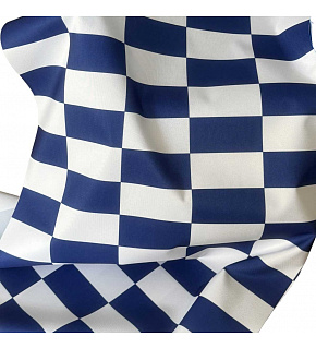 Outdoor fabric Pergola (Oxford), 200 g/m², width 160 cm, white-blue checkered pattern 5x10 cm