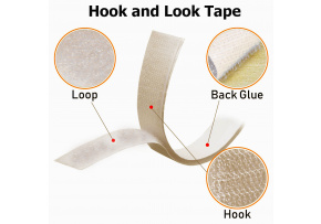 Beige adhesive hook and loop tape 25 mm