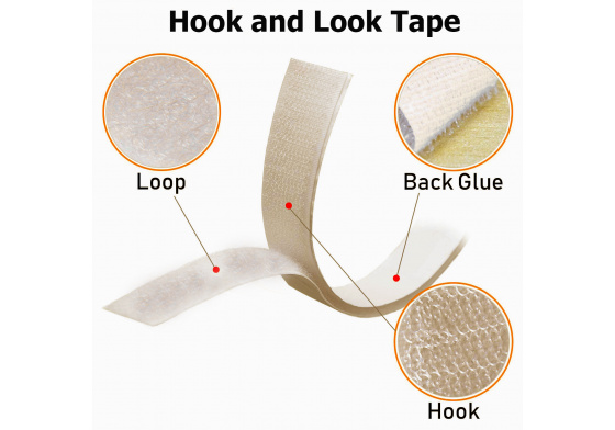 Pásek na suchý zip s lepidlem barva béžová 25  mm